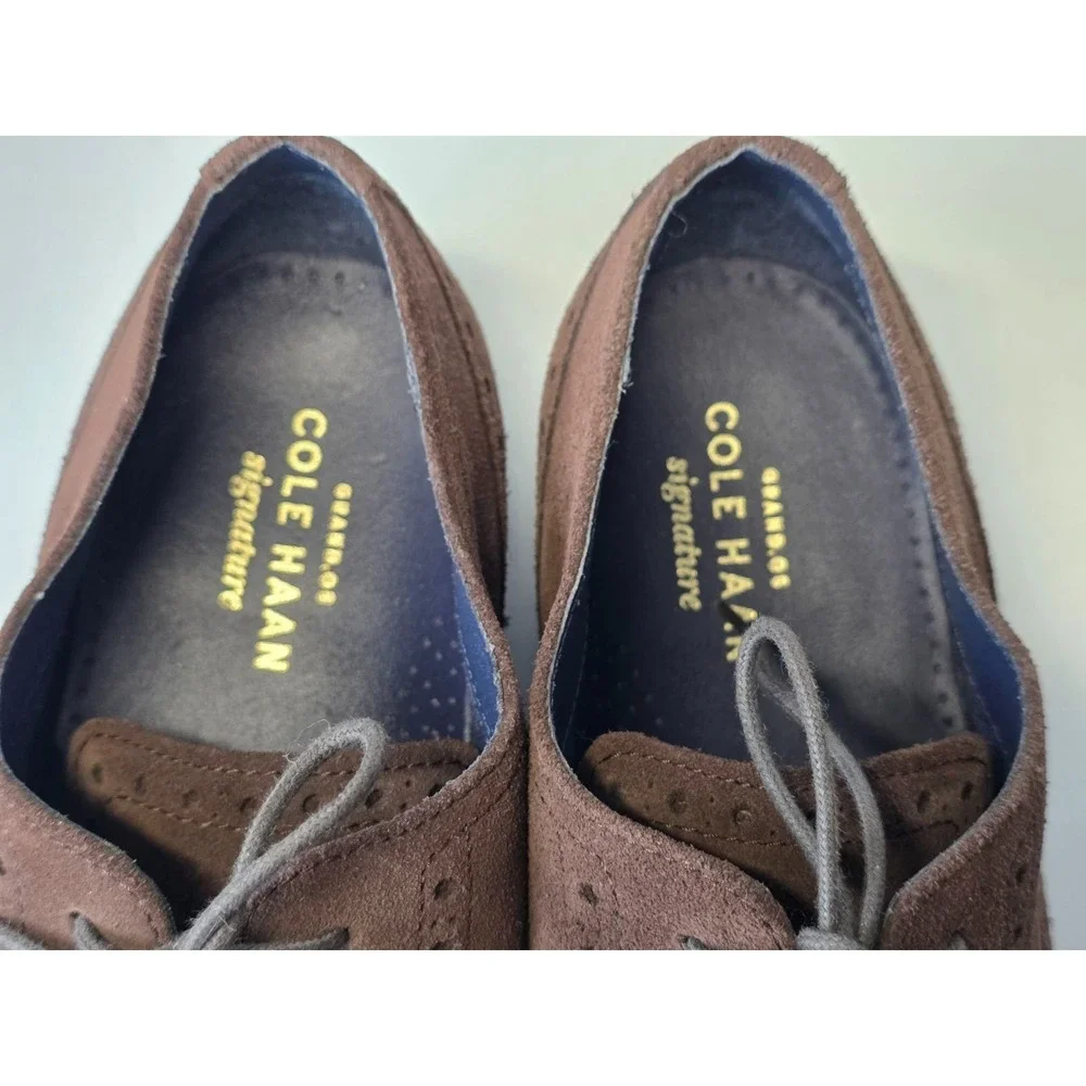 Cole Haan Grand Signature Men's Dress Shoes Size 9 M Brown Suede Leather Oxford